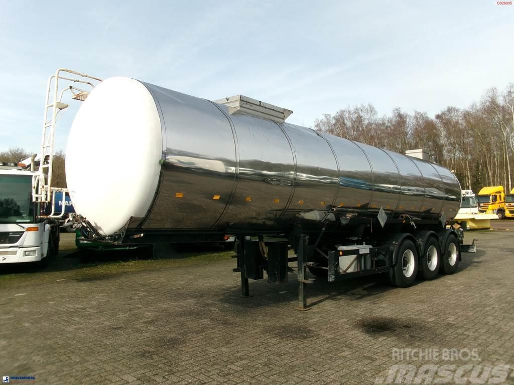 Metalovouga Bitumen / heavy oil tank inox 29 m3 / 1 comp Tanker poluprikolice