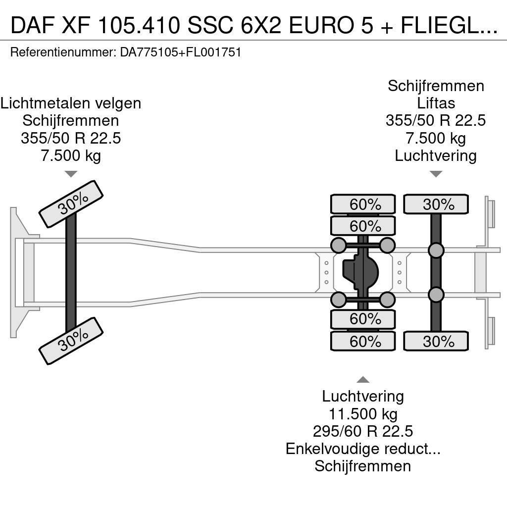 DAF XF 105.410 SSC 6X2 EURO 5 + FLIEGL 2 AXLE Kamioni hladnjače
