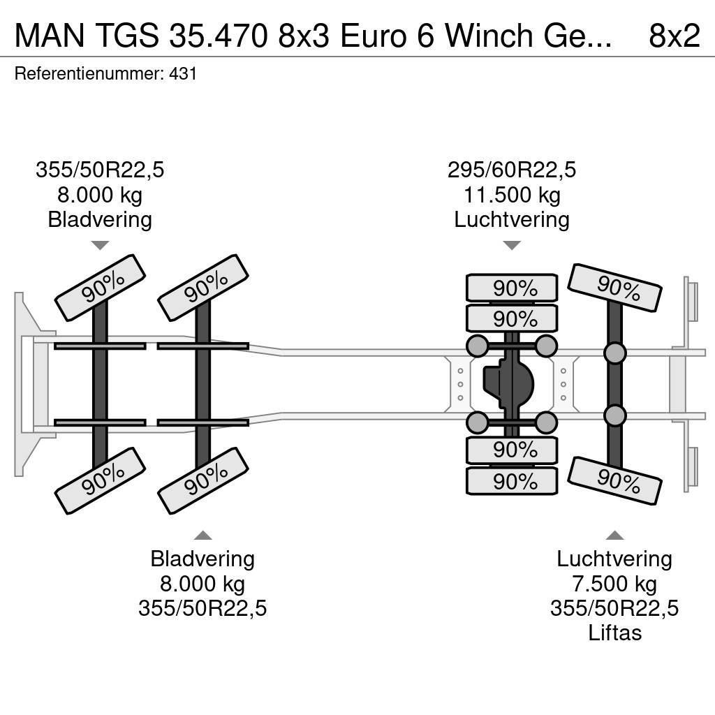 MAN TGS 35.470 8x3 Euro 6 Winch German Truck! Autotransporteri