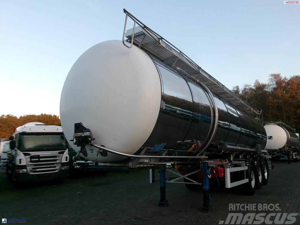 LAG Chemical tank inox 37.5 m3 / 1 comp Tanker poluprikolice