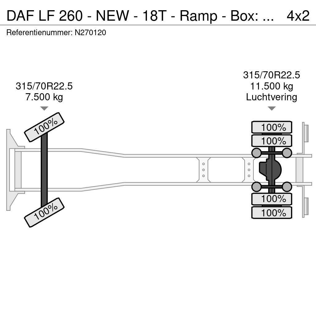 DAF LF 260 - NEW - 18T - Ramp - Box: 7.50 - 2.50 - Too Autotransporteri