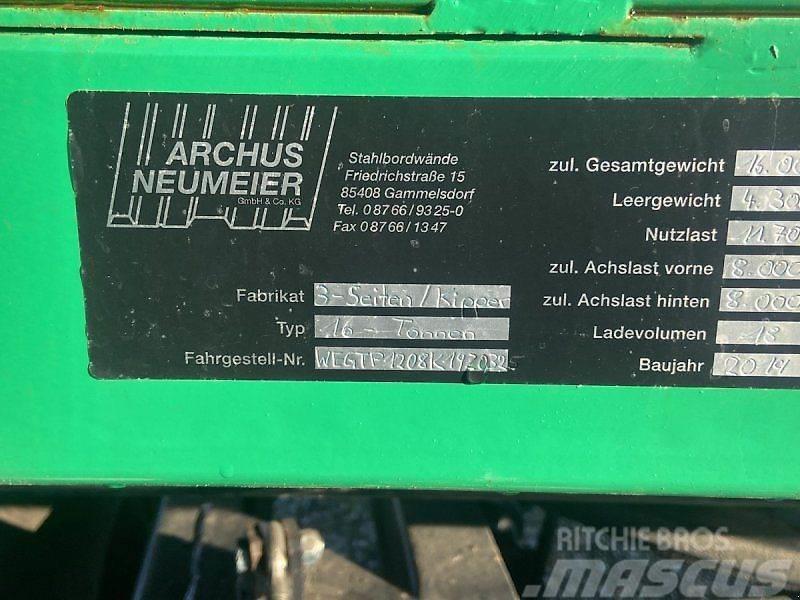  Archus Neumeier 3 Seiten Kipper Anhänger 16 t. Kiper kamioni