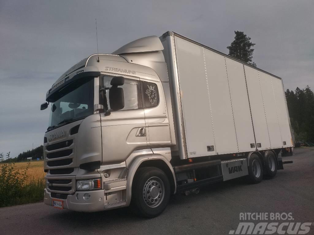 Scania R490 6x2 sivuauk.kori+pl-nostin Sanduk kamioni