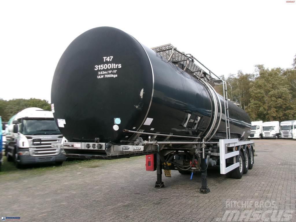 Crossland Bitumen tank inox 33 m3 / 1 comp + compressor + AD Tanker poluprikolice