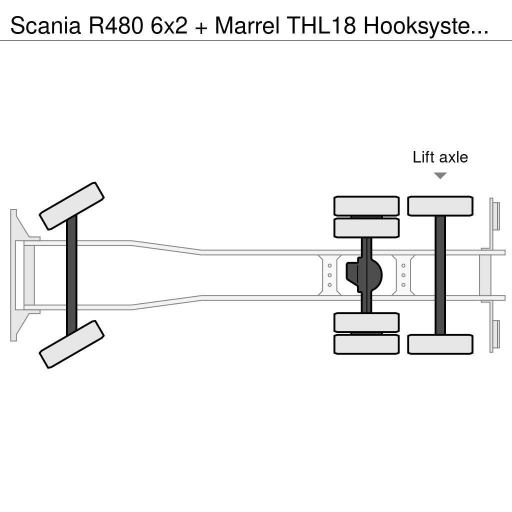 Scania R480 6x2 + Marrel THL18 Hooksystem (euro 5) Rol kiper kamioni s kukama za dizanje