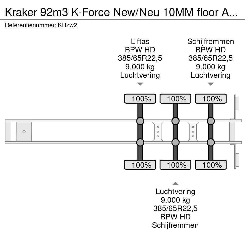 Kraker 92m3 K-Force New/Neu 10MM floor Alcoa's Liftachse Poluprikolice sa pokretnim podom