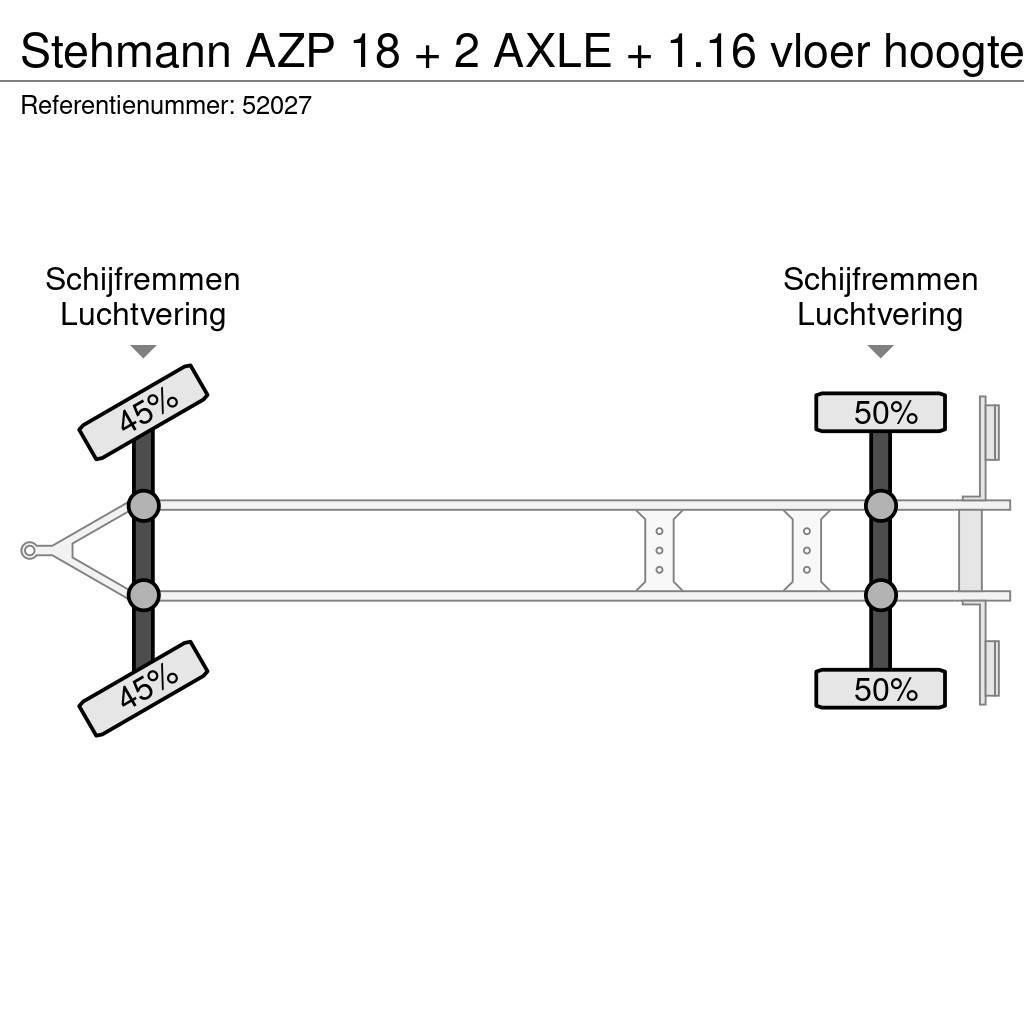 Stehmann AZP 18 + 2 AXLE + 1.16 vloer hoogte Prikolice sa ceradom