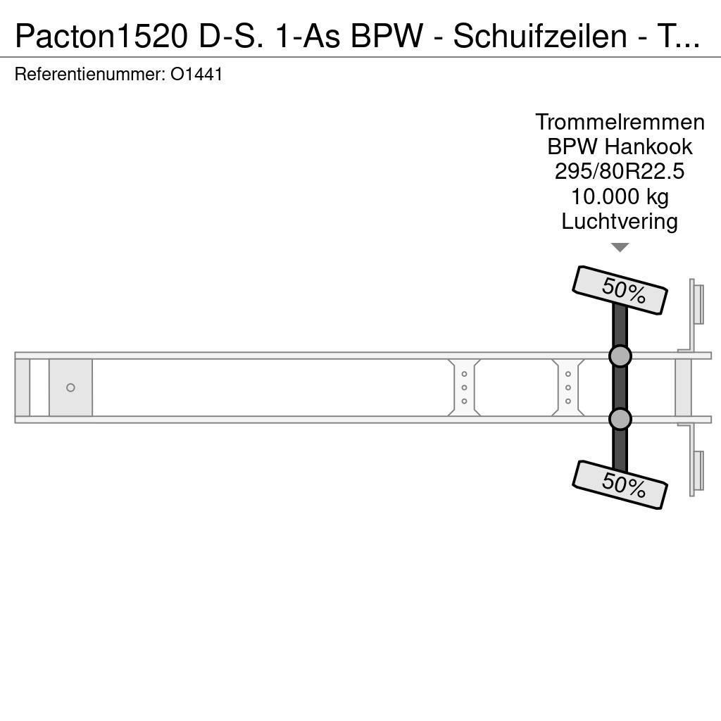 Pacton 1520 D-S. 1-As BPW - Schuifzeilen - Trommelremmen Poluprikolice sa ceradom