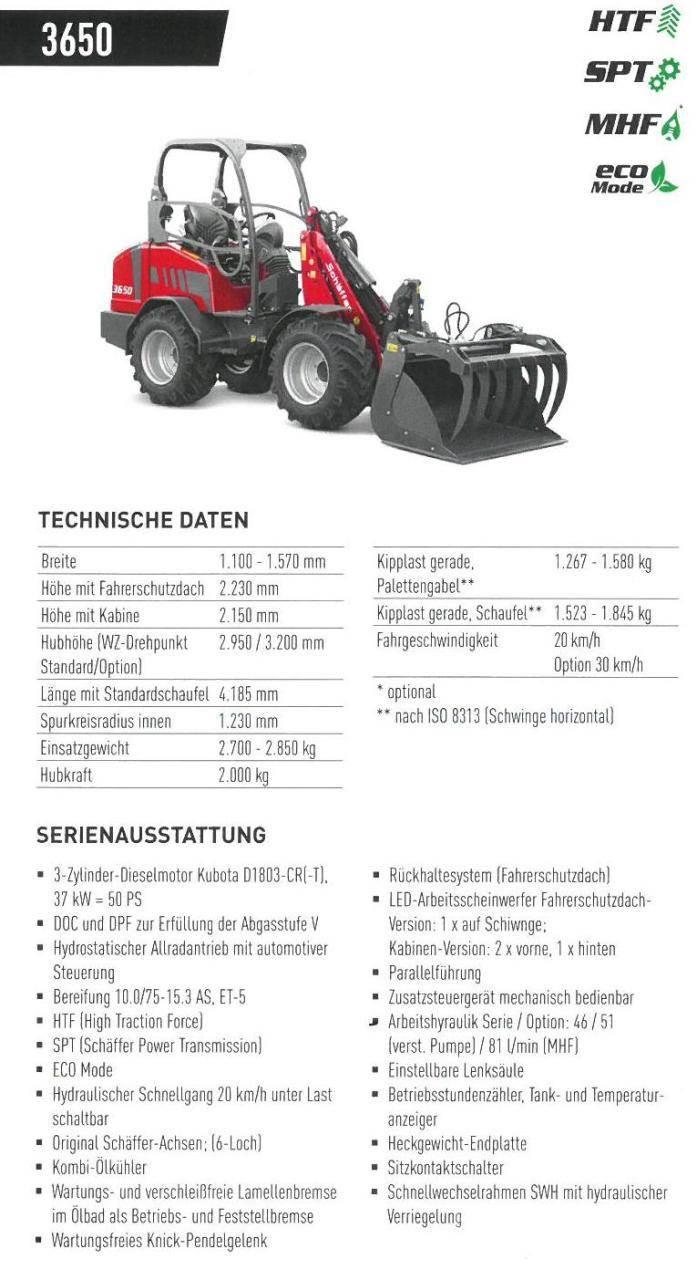 Schäffer 3650 Black Edition Mini utovarivači