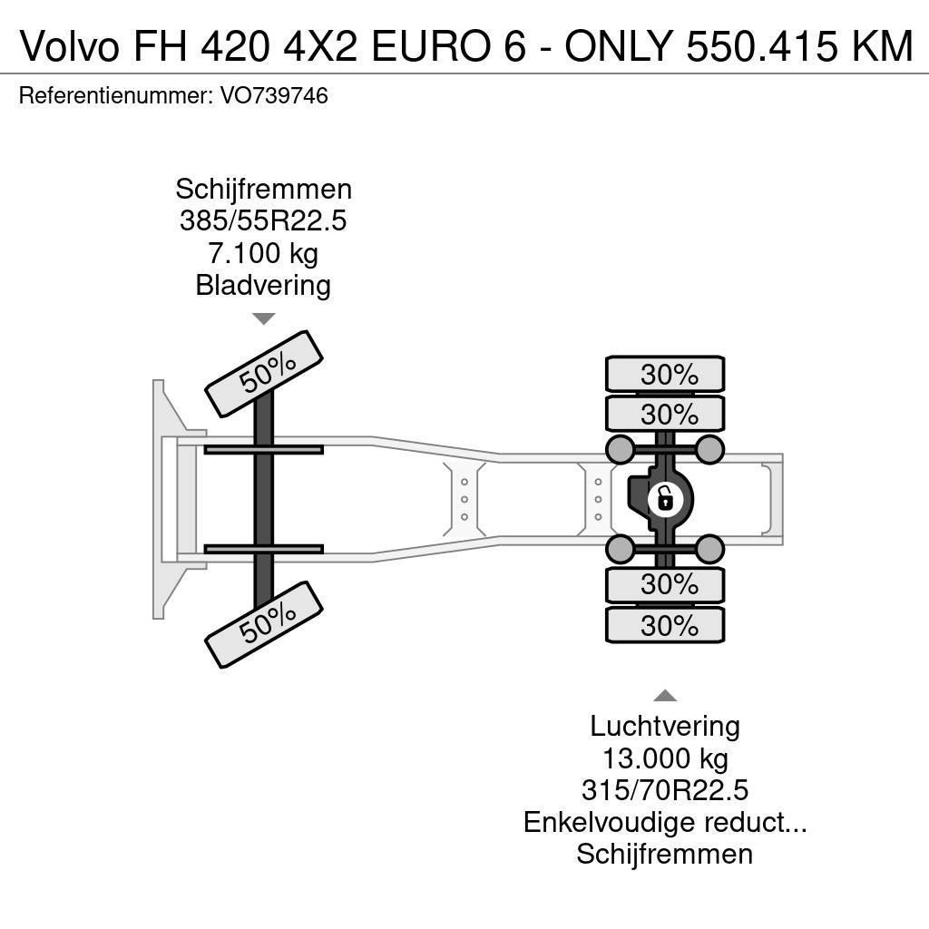 Volvo FH 420 4X2 EURO 6 - ONLY 550.415 KM Traktorske jedinice