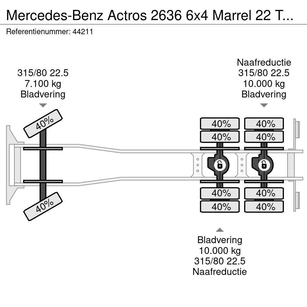 Mercedes-Benz Actros 2636 6x4 Marrel 22 Ton haakarmsysteem Manua Rol kiper kamioni s kukama za dizanje