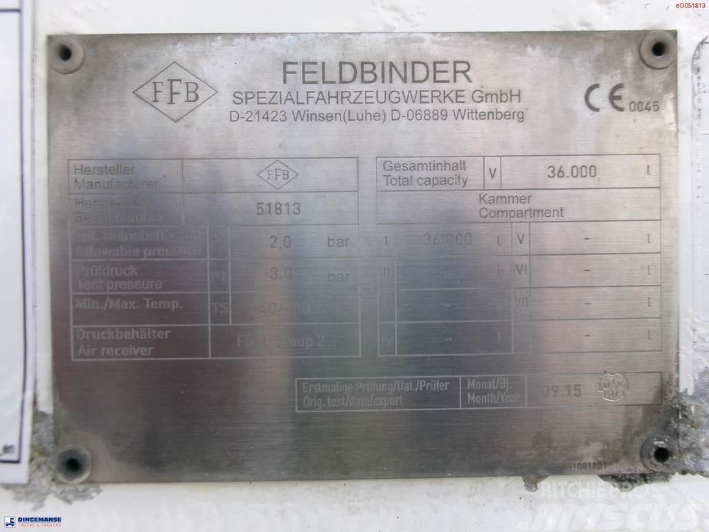 Feldbinder Powder tank alu 36 m3 / 1 comp Tanker poluprikolice