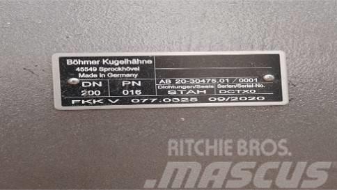  Robinet à boisseau BOHMER FKKV DN 200 PN16 Oprema za visokotlačne perače