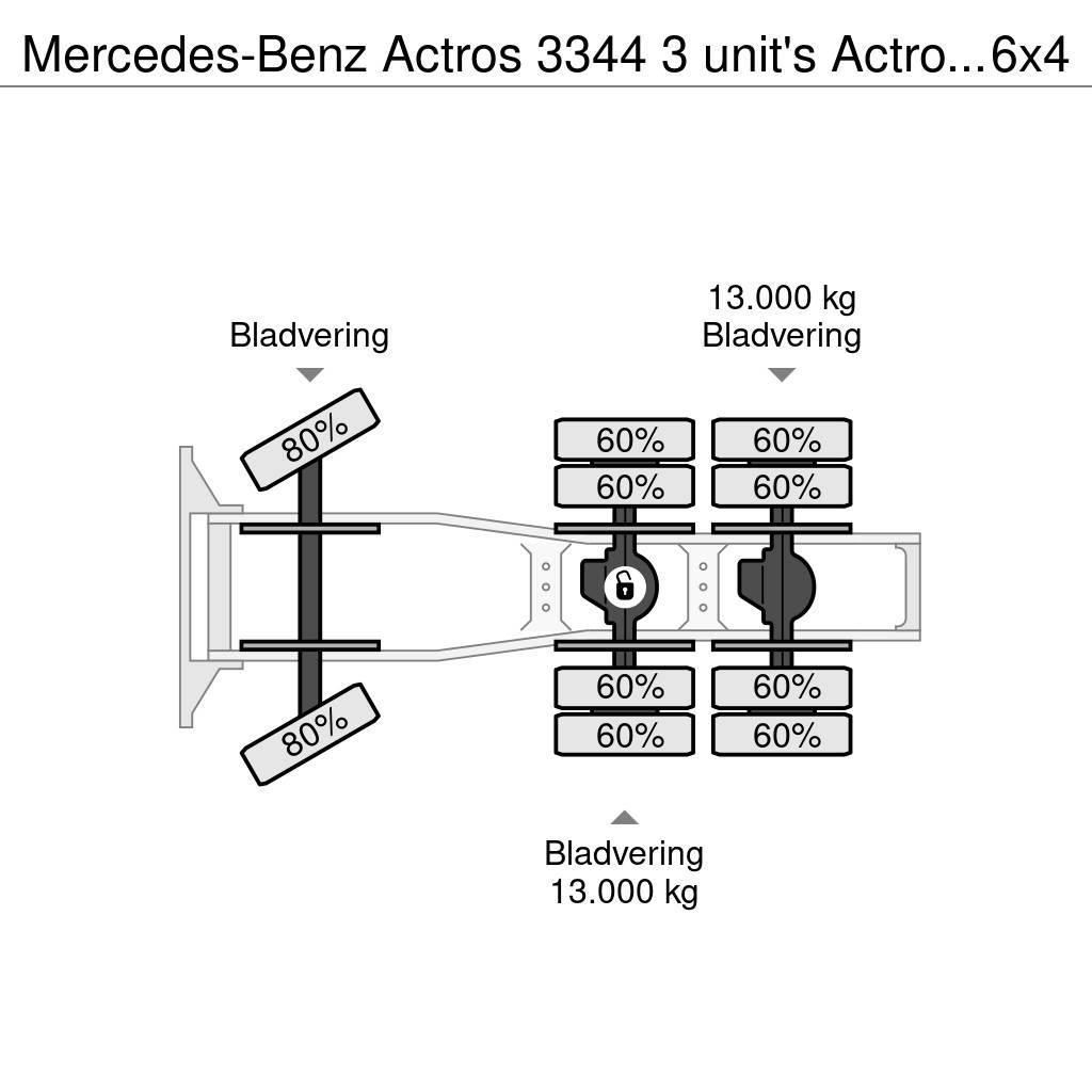 Mercedes-Benz Actros 3344 3 unit's Actros 3344 6x4 Kippydraulik Traktorske jedinice