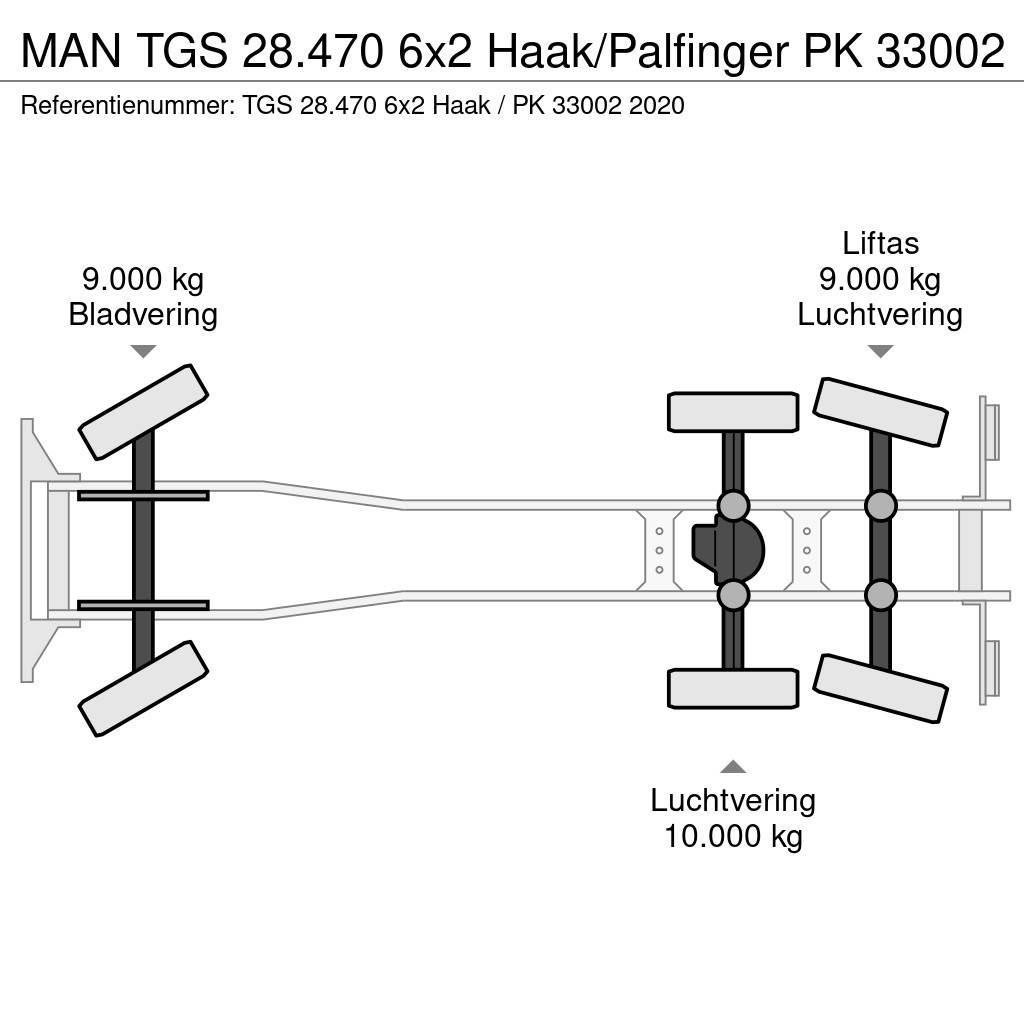 MAN TGS 28.470 6x2 Haak/Palfinger PK 33002 Rol kiper kamioni s kukama za dizanje