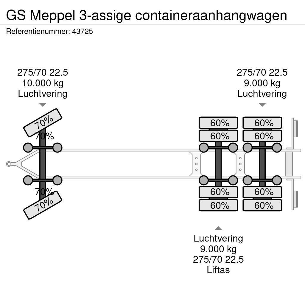 GS Meppel 3-assige containeraanhangwagen Kontejnerske prikolice