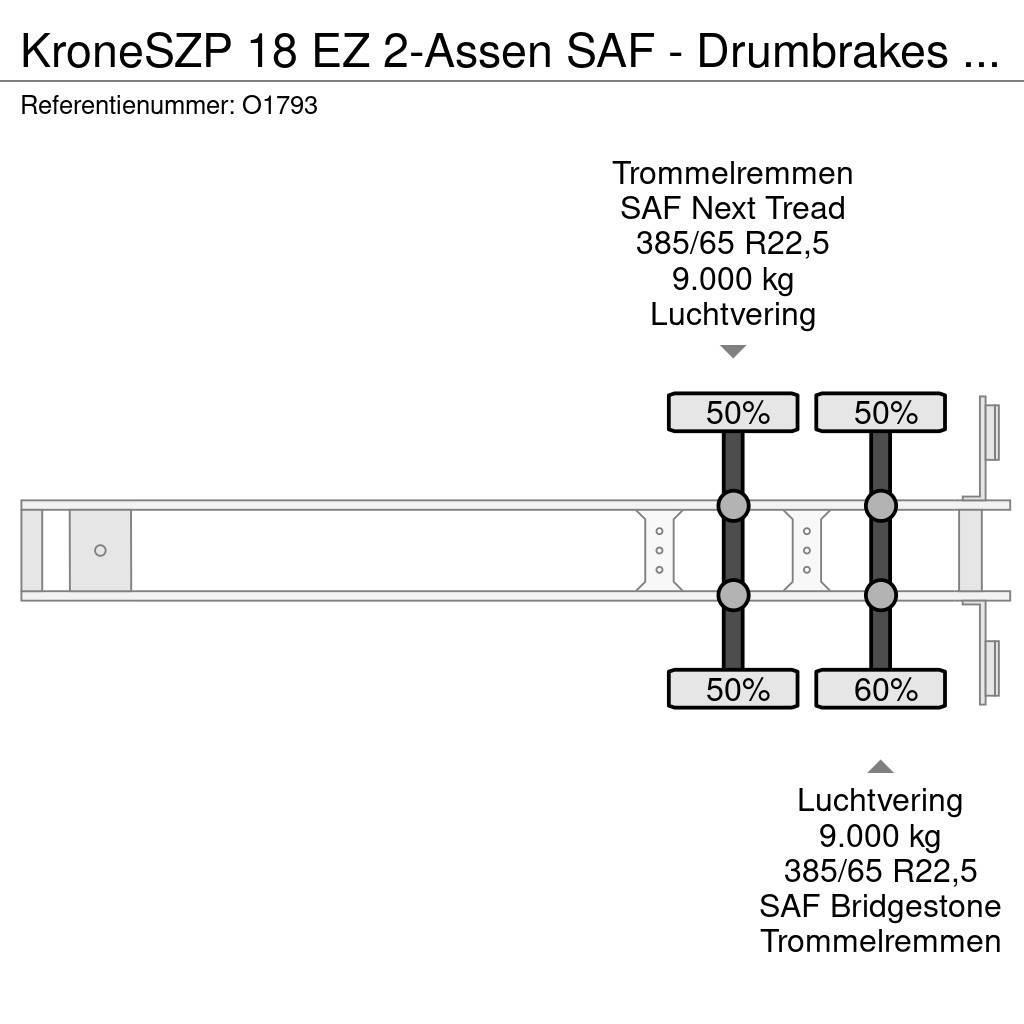 Krone SZP 18 EZ 2-Assen SAF - Drumbrakes - 20FT connecti Kontejnerske poluprikolice