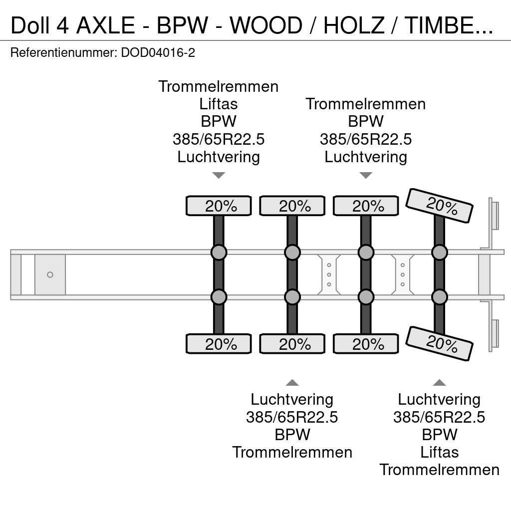 Doll 4 AXLE - BPW - WOOD / HOLZ / TIMBER TRANSPORTER Poluprikolice za drvo