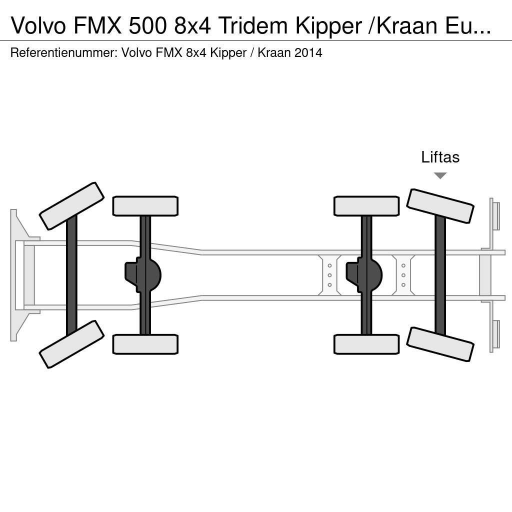Volvo FMX 500 8x4 Tridem Kipper /Kraan Euro 6 Kiper kamioni