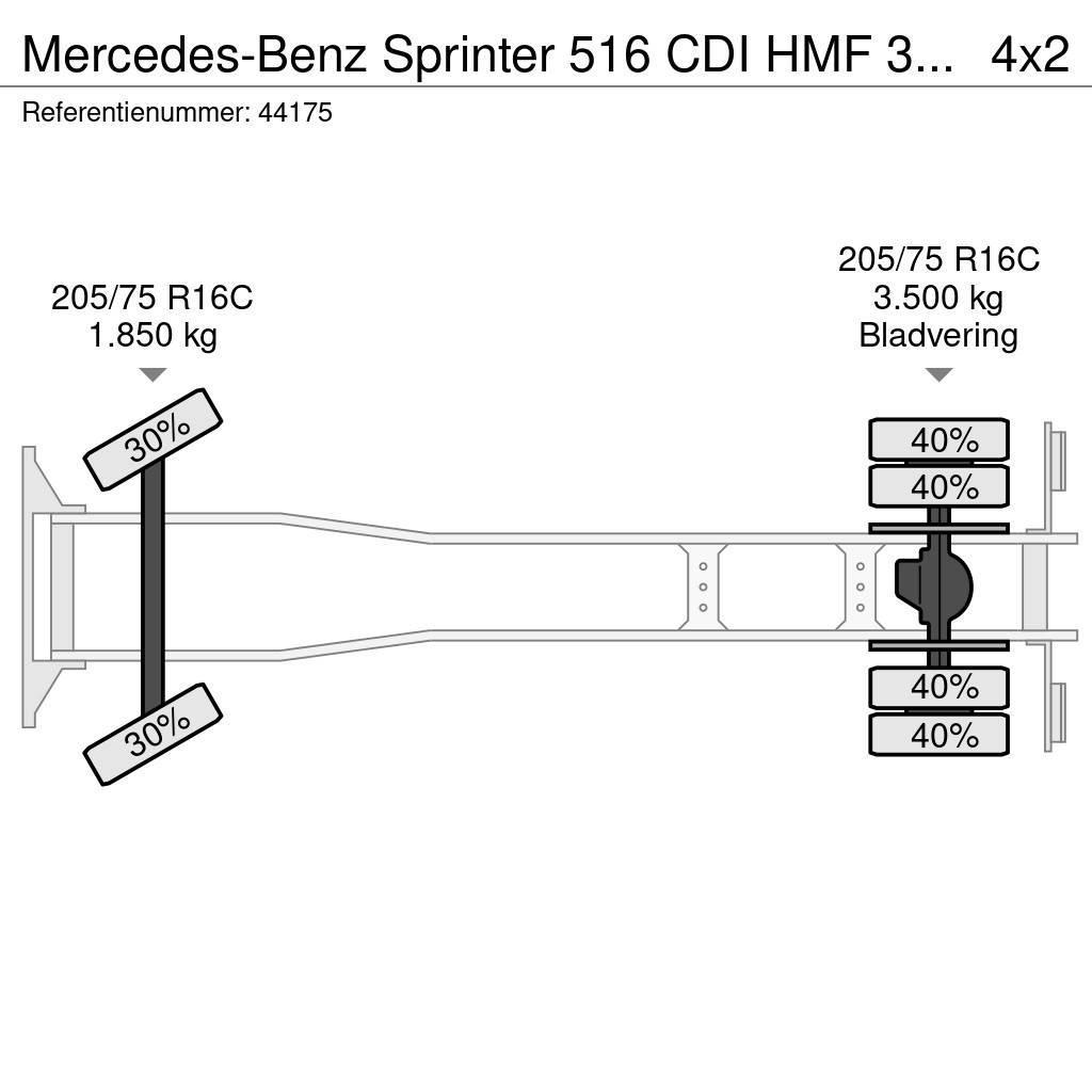 Mercedes-Benz Sprinter 516 CDI HMF 3 Tonmeter laadkraan Rabljene dizalice za težak teren