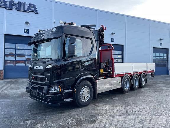 Scania G560B8x4*4NB byggevare bil med HMF 2820K7-1, 21,6  Kamioni sa kranom