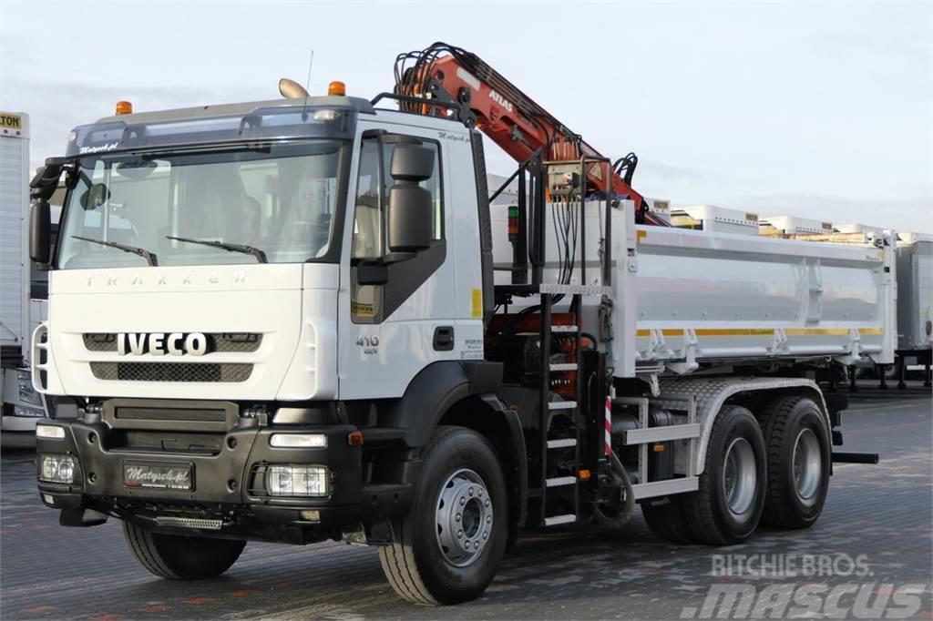 Iveco TRAKKER 410 / 6X4 / 2 STR. WYWROTKA + HDS ATLAS 12 Kiper kamioni
