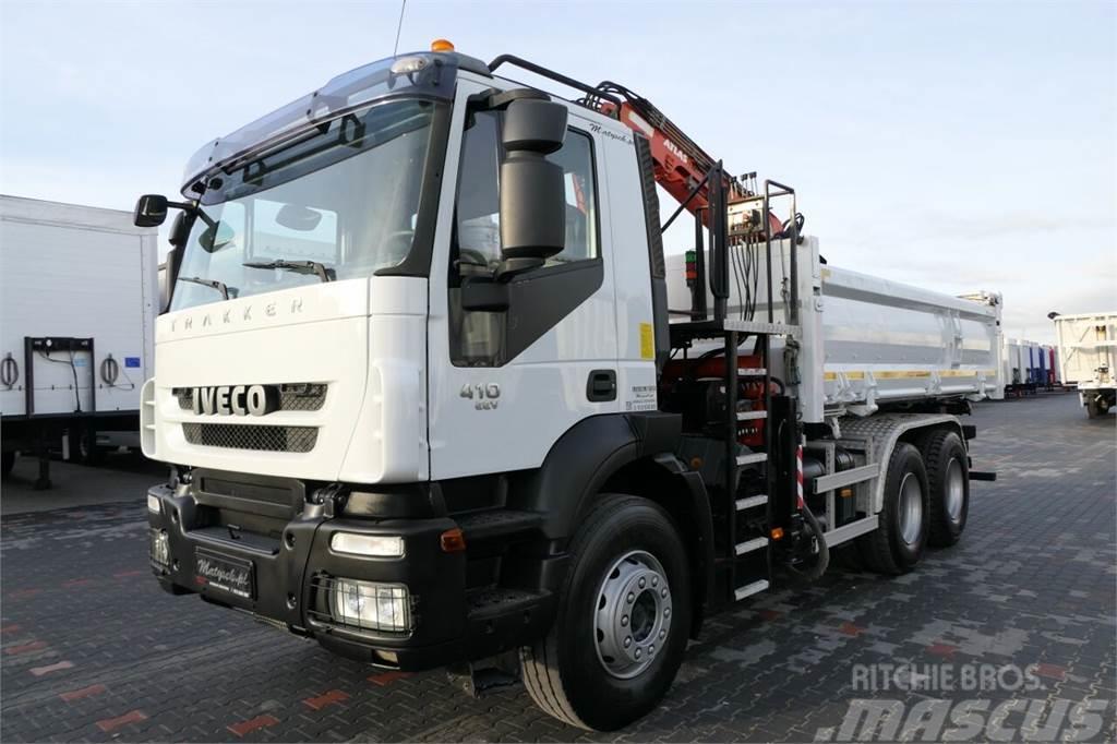 Iveco TRAKKER 410 / 6X4 / 2 STR. WYWROTKA + HDS ATLAS 12 Kiper kamioni