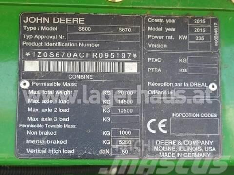John Deere S670 Kombajni