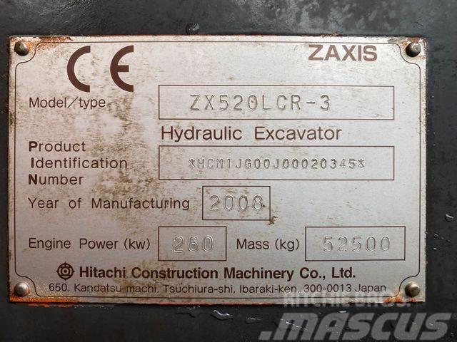 Hitachi ZX520 LCR-3 **BJ. 2008 *17454H/Klima/TOP Zustand Bageri gusjeničari