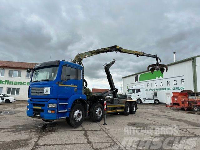 MAN TGA 41.460 for containers and scrap + crane 8x4 Rol kiper kamioni s kukama za dizanje