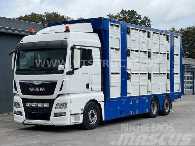 MAN TGX 26.480 6x2 3.Stock FINKL mit Hubdach,Tränke Kamioni za transport stoke