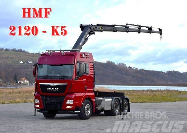 MAN TGX 28.480 Sattelzugmaschine + HMF 2120 K5/FUNK Kamioni sa kranom