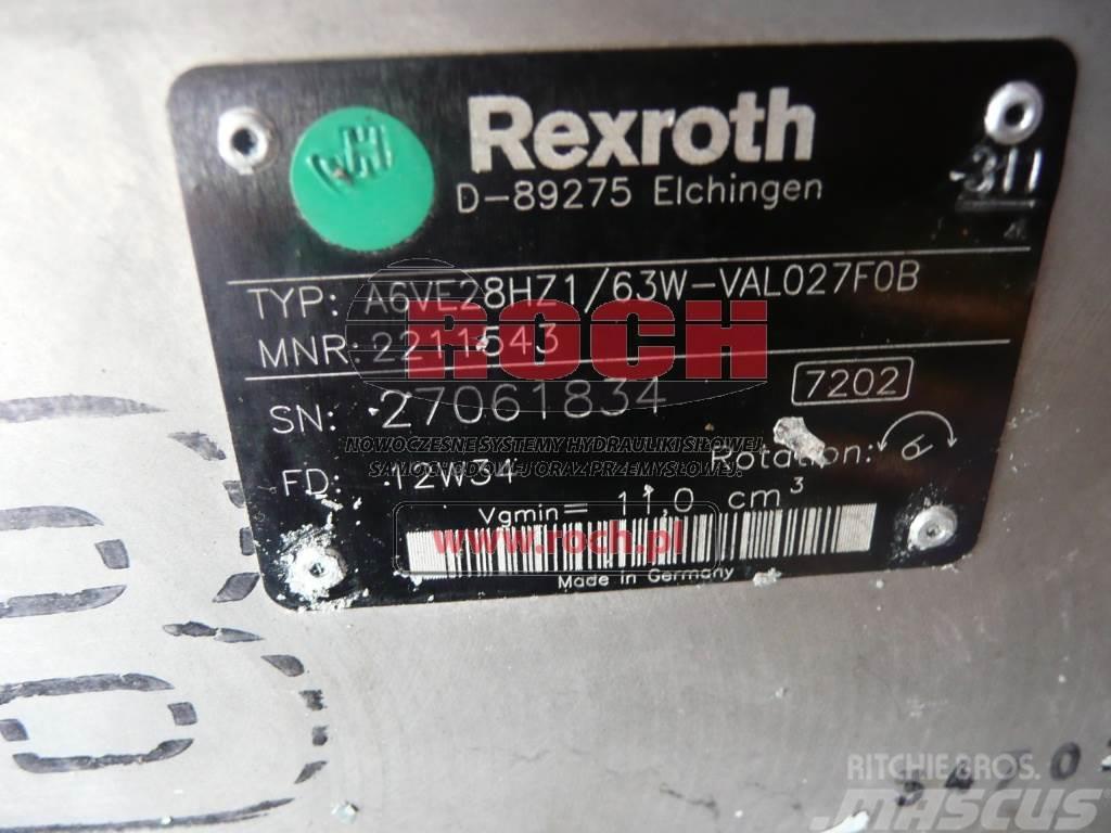 Rexroth A6VE28HZ1/63W-VAL027F0B 2211543 Motori