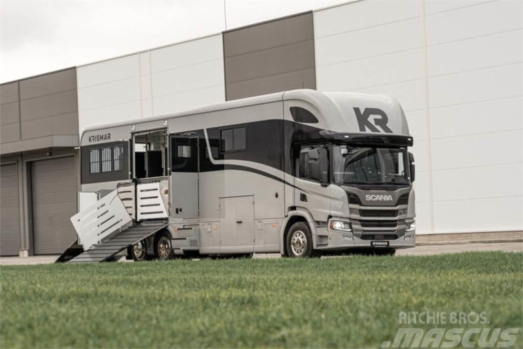 Scania P410 6x2*4 KRISMAR 6 hästar Kamioni za transport stoke